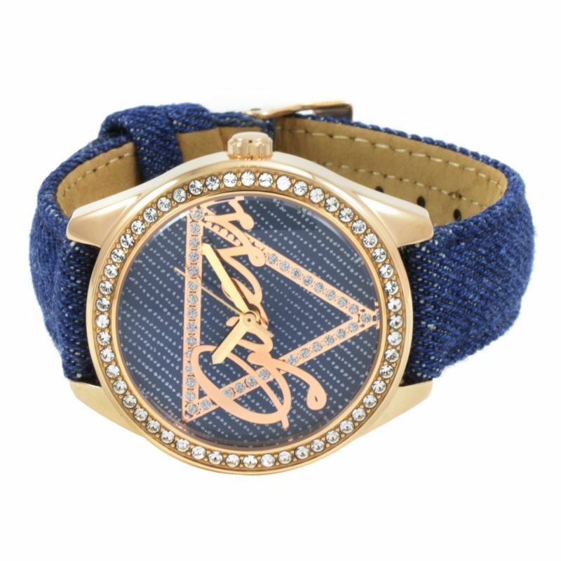 Guess Little Flirt Quartz Blue Dial Blue Leather Strap Watch For Women - W0456L6