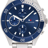  Shop Authentic Tommy Hilfiger Larson Chronograph Blue Dial Silver Steel Strap Watch For Men - 1791917 - Luxxuri
