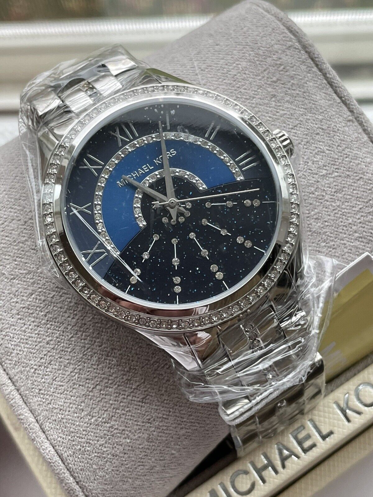  Shop Authentic Michael Kors Lauryn Blue Dial Silver Steel Strap Watch for Women - MK3720 - Luxxuri