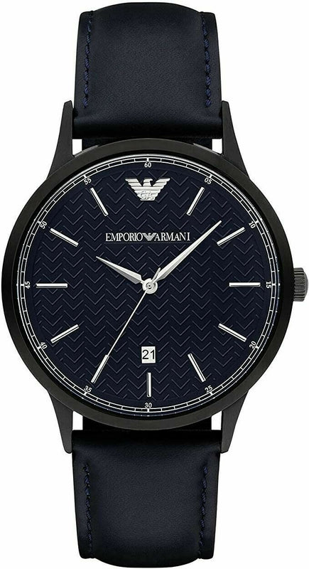  Shop Authentic Emporio Armani Renato Quartz Blue Dial Blue Leather Strap Watch For Men - AR11190 - Luxxuri