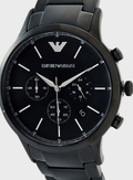  Shop Authentic Emporio Armani Dress Chronograph Quartz Black Dial Black Stainless Steel Strap Watch For Men - AR2485 - Luxxuri