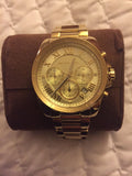  Shop Authentic Michael Kors Brecken Chronograph Gold Dial Gold Steel Strap Watch For Women - MK6366 - Luxxuri