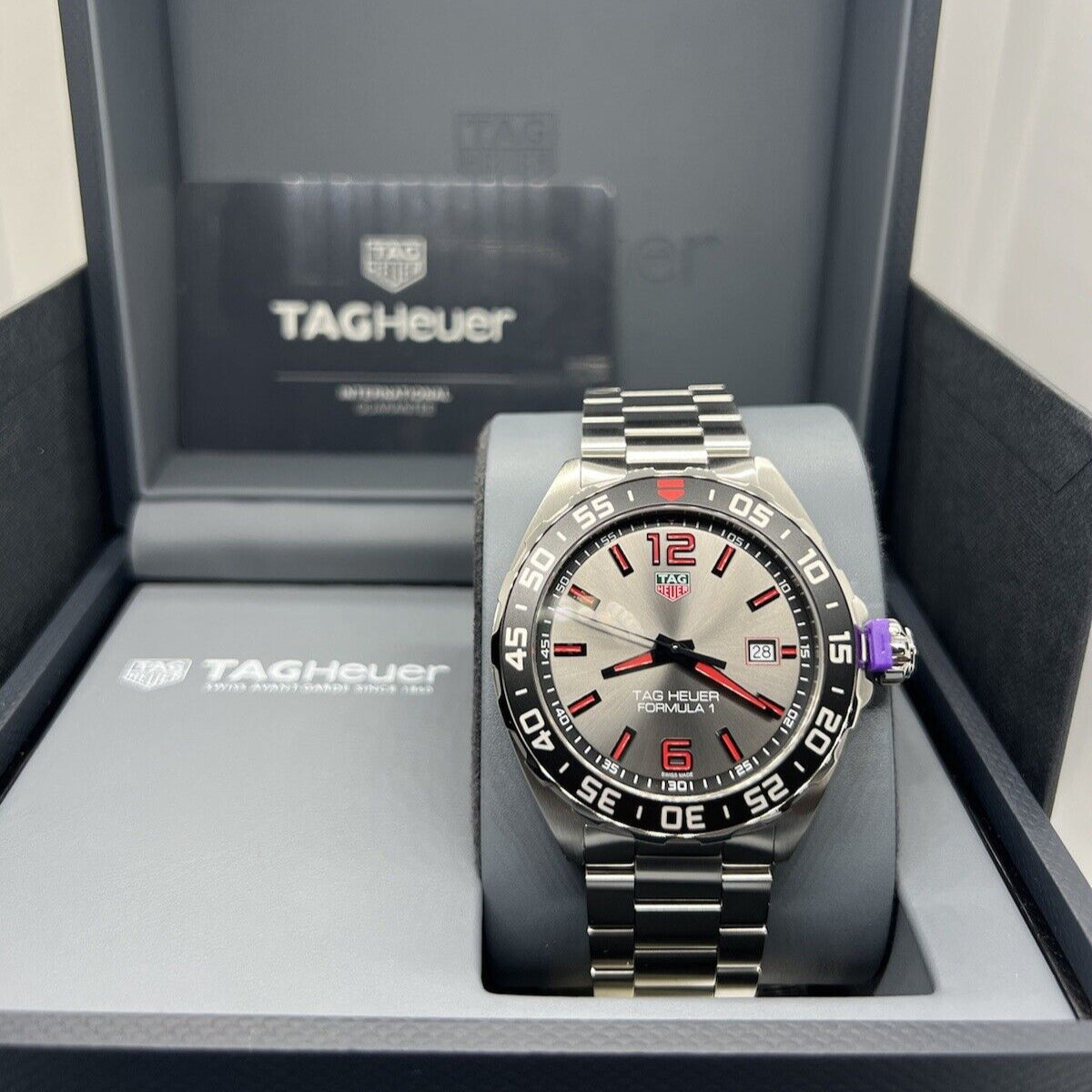 Tag Heuer Formula 1 Quartz Anthracite Dial Silver Steel Strap Watch for Men - WAZ1018.BA0842