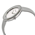  Shop Authentic Calvin Klein Chic Silver Dial White Leather Strap Watch for Women - K7N23UP8 - Luxxuri