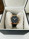  Shop Authentic Gucci GG2570 Quartz Black Dial Black Leather Strap Watch For Women - YA142407 - Luxxuri