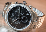  Shop Authentic Tissot T Classic PR 100 Chronograph Black Dial Silver Steel Strap Watch for Men - T101.417.11.051.00 - Luxxuri