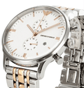  Shop Authentic Emporio Armani Chronograph White Dial Two Tone Steel Strap Watch For Men - AR0399 - Luxxuri