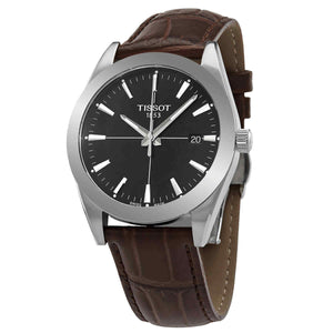  Shop Authentic Tissot Gentlemen Black Dial Brown Leather Strap Watch for Men - T127.410.16.051.01 - Luxxuri