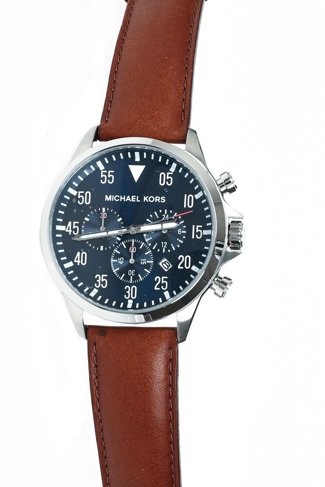  Shop Authentic Michael Kors Gage Chronograph Quartz Black Dial Brown Leather Strap Watch For Men - MK8333 - Luxxuri