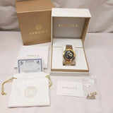  Shop Authentic Versace V-Race Quartz Black Dial Gold Steel Strap Watch For Men - VEBV00519 - Luxxuri