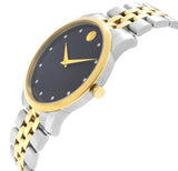  Shop Authentic Movado Museum Classic Diamonds Black Dial Two Tone Steel Strap Watch For Men - 0606879 - Luxxuri