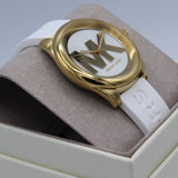 Shop Authentic Michael Kors Janelle Three Hand Silver Dial White Rubber Strap Watch For Women - MK7141 - Luxxuri