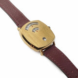  Shop Authentic Gucci Grip Quartz Yellow Gold Dial Maroon Leather Strap Watch For Women - YA157405 - Luxxuri