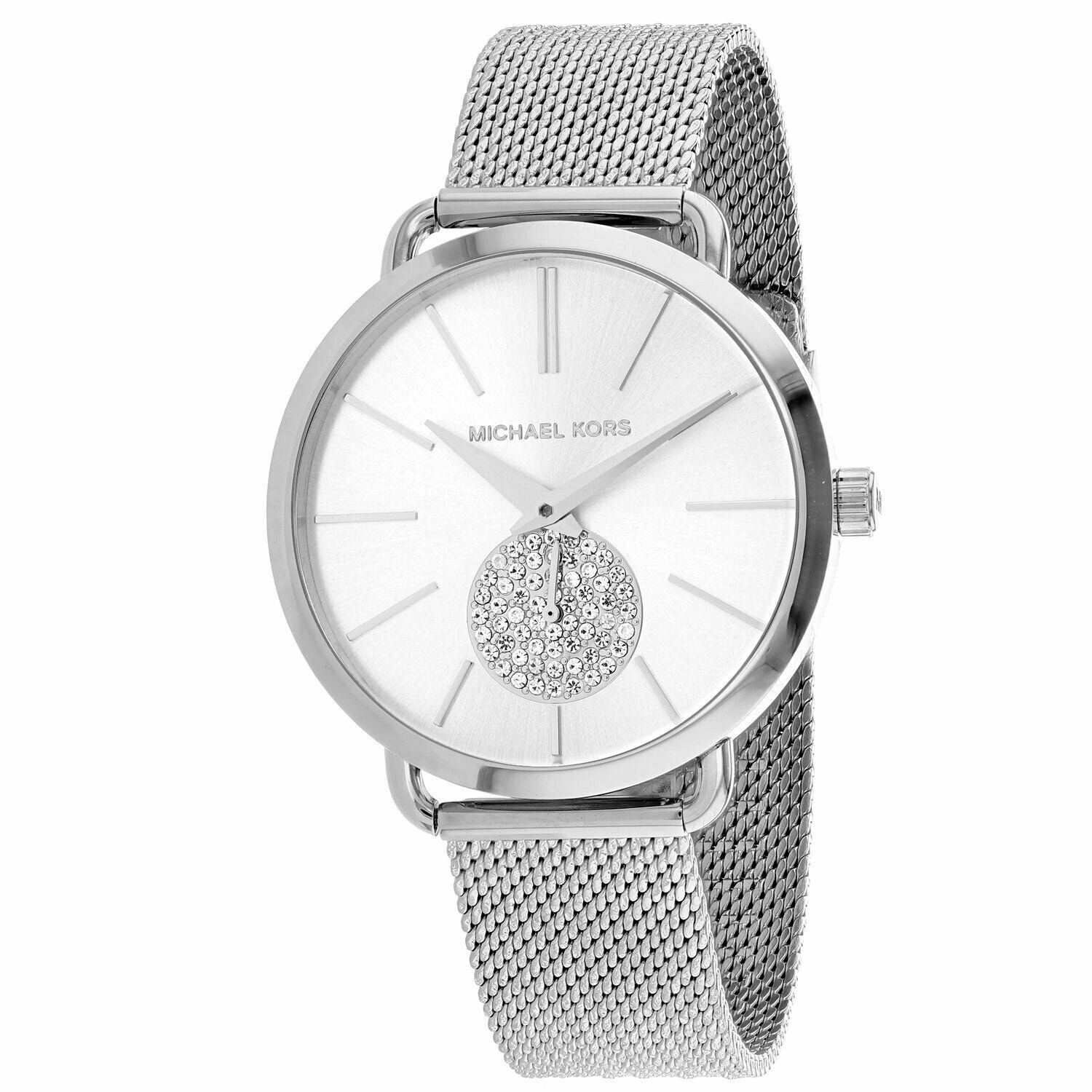  Shop Authentic Michael Kors Portia Silver Dial Silver Mesh Bracelet Watch for Women - MK3843 - Luxxuri