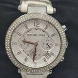  Shop Authentic Michael Kors Parker White Dial White Leather Strap Watch for Women - MK2277 - Luxxuri