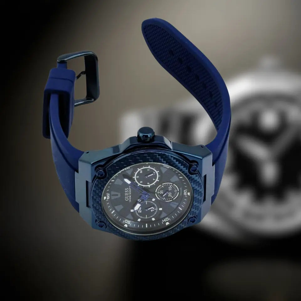  Shop Authentic Guess Legacy Blue Dial Blue Rubber Strap Watch for Men - W1049G7 - Luxxuri