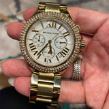  Shop Authentic Michael Kors Camille Silver Diamonds Dial Gold Steel Strap Watch for Women - MK5756 - Luxxuri
