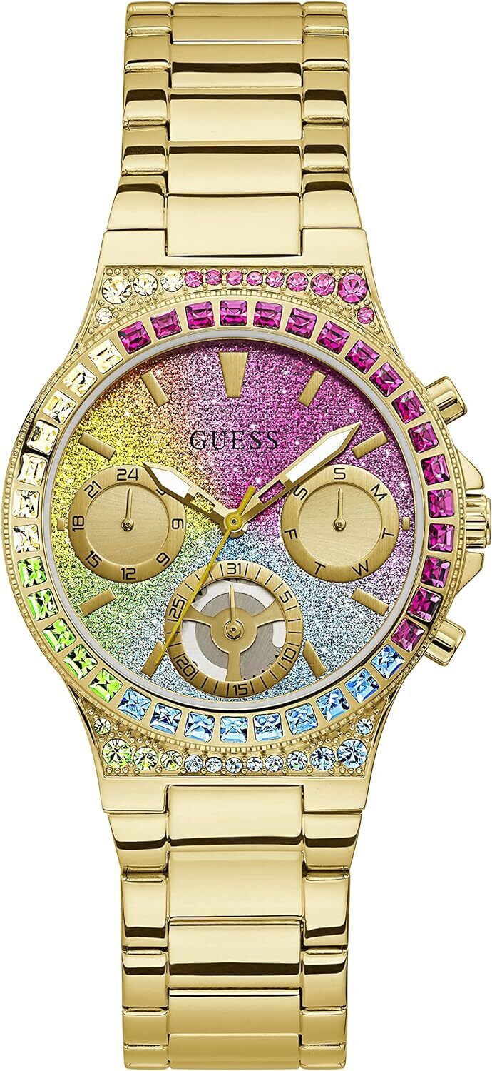  Shop Authentic Guess Sugarrush Quartz Multicolor Dial Gold Steel Strap Watch For Women - GW0258L1 - Luxxuri