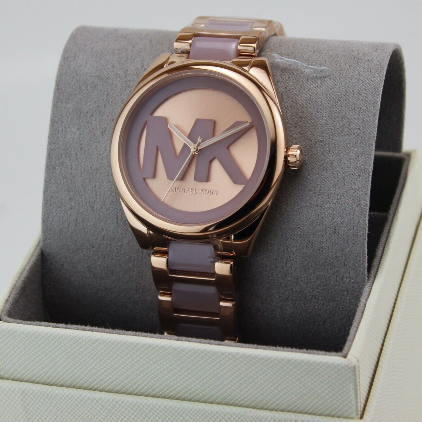  Shop Authentic Michael Kors Janelle Three Hand Rose Gold Dial Two Tone Steel Strap Watch For Women - MK7135 - Luxxuri