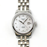  Shop Authentic Tissot Le Locle Automatic Diamonds Mother of Pearl Dial Silver Steel Strap Watch For Women - T006.207.11.116.00 - Luxxuri