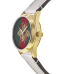  Shop Authentic Gucci G Timeless Quartz Red & Green Dial Beige Leather Strap Watch For Women - YA1265009 - Luxxuri