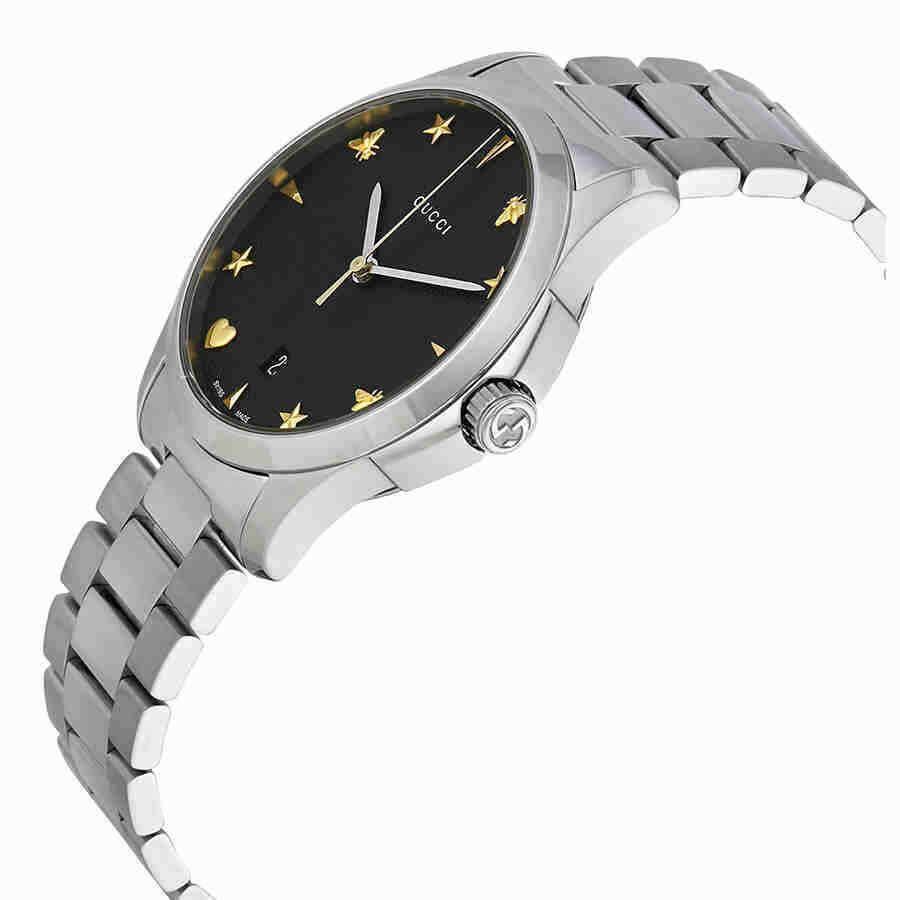  Shop Authentic Gucci G Timeless Black Dial Silver Steel Strap Watch For Women - YA1264029 - Luxxuri