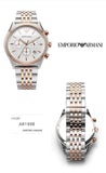  Shop Authentic Emporio Armani Zeta Chronograph Quartz White Dial Two Tone Steel Strap Watch For Men - AR1998 - Luxxuri