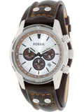 Shop Authentic Fossil Coachman Chronograph Silver Dial Brown Leather Strap Watch for Men - CH2565 - Luxxuri