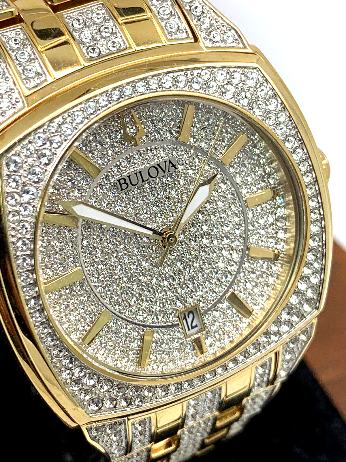  Shop Authentic Bulova Phantom Crystal Silver Dial Two Tone Steel Strap Watch for Men - 98B323 - Luxxuri