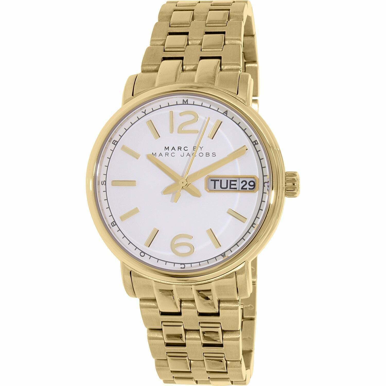  Shop Authentic Marc Jacobs Fergus White Dial Gold Steel Strap Watch for Women - MBM8647 - Luxxuri