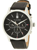  Shop Authentic Tommy Hilfiger Kyle Quartz Black Dial Black Leather Strap Watch for Men - 1791630 - Luxxuri
