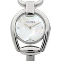  Shop Authentic Gucci Horsebit Collection Diamonds Mother of Pearl Dial Silver Steel Strap Watch For Women - YA139506 - Luxxuri