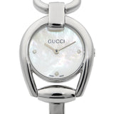  Shop Authentic Gucci Horsebit Collection Diamonds Mother of Pearl Dial Silver Steel Strap Watch For Women - YA139506 - Luxxuri