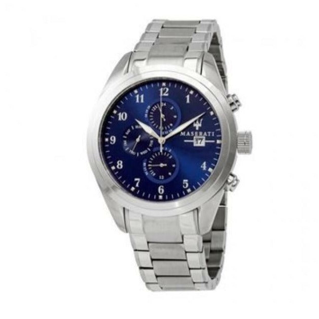  Shop Authentic Maserati Traguardo Blue Dial Silver Steel Strap Watch For Men - R8853112505 - Luxxuri