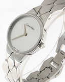  Shop Authentic Calvin Klein Snake Silver Dial Silver Steel Strap Watch For Women - K6E23146 - Luxxuri