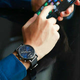  Shop Authentic Emporio Armani Chronograph Blue Dial Gun Metallic Mesh Bracelet Watch For Men - AR1979 - Luxxuri