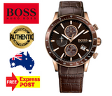  Shop Authentic Hugo Boss Rafale Chronograph Brown Dial Brown Leather Strap Watch For Men - 1513392 - Luxxuri