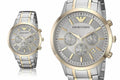 Emporio Armani Renato Chronograph Quartz Silver Dial Two Tone Steel Strap Watch For Men - AR11076