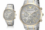  Shop Authentic Emporio Armani Renato Chronograph Quartz Silver Dial Two Tone Steel Strap Watch For Men - AR11076 - Luxxuri
