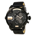  Shop Authentic Diesel Little Daddy Chronograph Black Dial Black Leather Strap Watch For Men - DZ7291 - Luxxuri