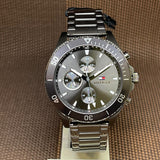  Shop Authentic Tommy Hilfiger Larson Chronograph Grey Dial Silver Steel Strap Watch For Men - 1791918 - Luxxuri