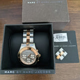  Shop Authentic Marc Jacobs Blade Chronograph Silver Dial Two Tone Steel Strap Watch for Women - MBM3178 - Luxxuri