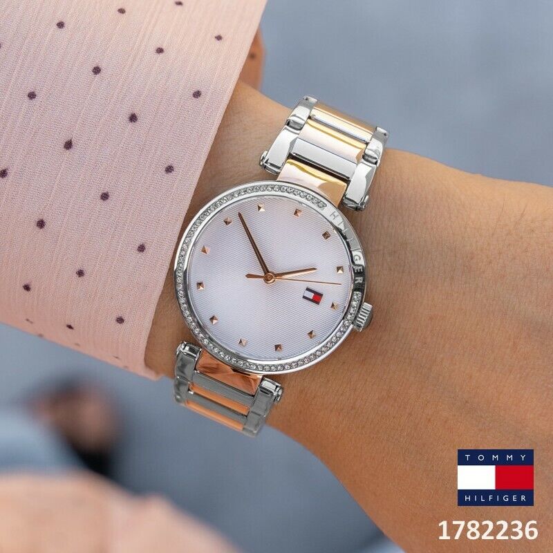  Shop Authentic Tommy Hilfiger Lynn Quartz White Dial Two Tone Steel Strap Watch For Women - 1782236 - Luxxuri