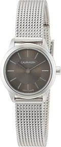  Shop Authentic Calvin Klein Minimal Grey Dial Silver Mesh Bracelet Watch for Women - K3M23124 - Luxxuri