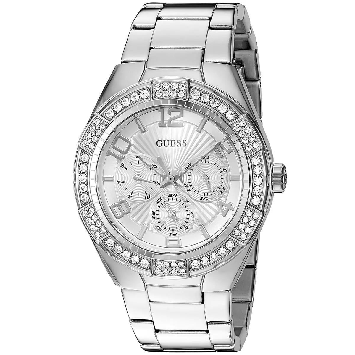  Shop Authentic Guess Luna Diamonds Silver Dial Silver Steel Strap Watch for Women - W0729L1 - Luxxuri