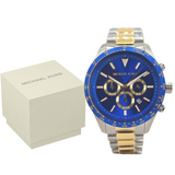  Shop Authentic Michael Kors Layton Chronograph Blue Dial Two Tone Steel Strap Watch For Men - MK8825 - Luxxuri