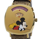  Shop Authentic Gucci Grip Disney Mickey Mouse Gold Dial Brown Leather Strap Watch For Women - YA157420 - Luxxuri