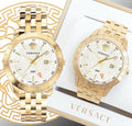  Shop Authentic Versace Univers Quartz White Dial Gold Steel Strap Watch for Men - VEBK00518 - Luxxuri