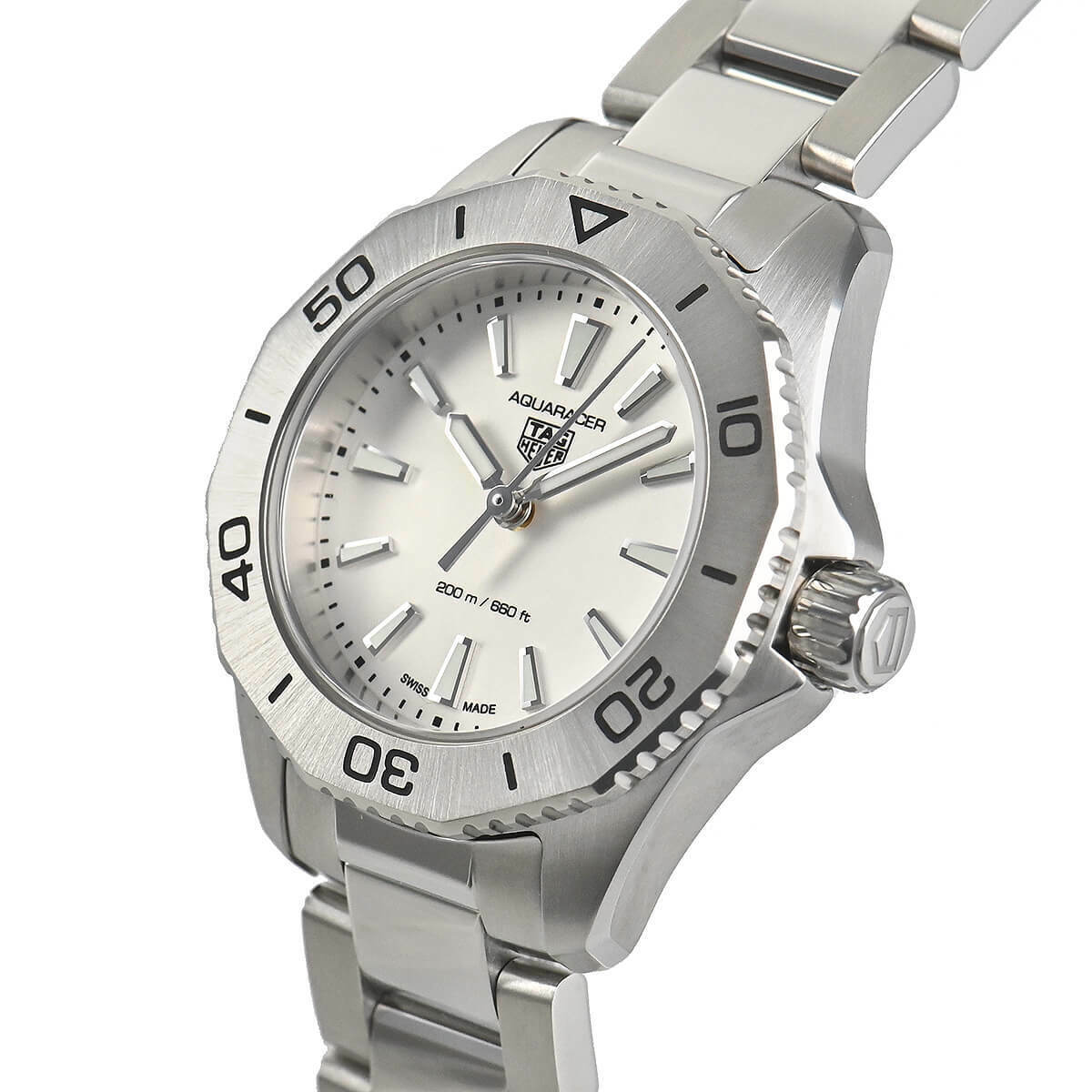  Shop Authentic Tag Heuer Aquaracer Professional 200 Quartz White Dial Silver Steel Strap Watch for Women - WBP1411.BA0622 - Luxxuri
