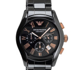  Shop Authentic Emporio Armani Valente Ceramica Chronograph Black Dial Black Steel Strap Watch For Men - AR1410 - Luxxuri
